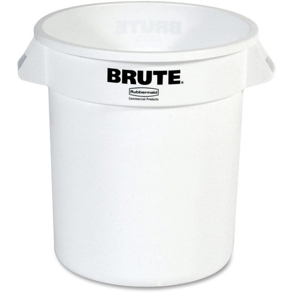 Rubbermaid Commercial 10 gal Round Brute 10-Gallon Vented Containers, White, Plastic RCP261000WHCT